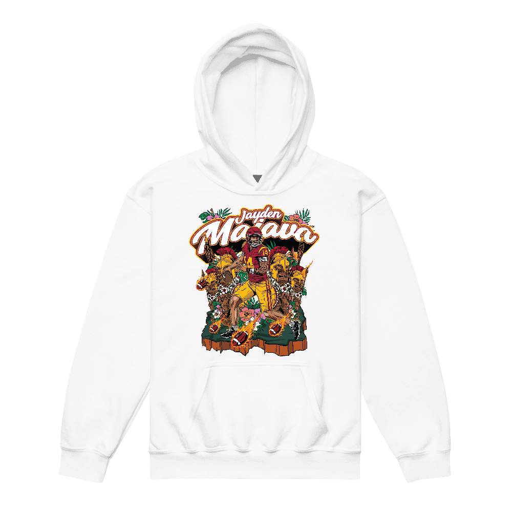 Jayden Maiava Illustration Youth Hoodie White