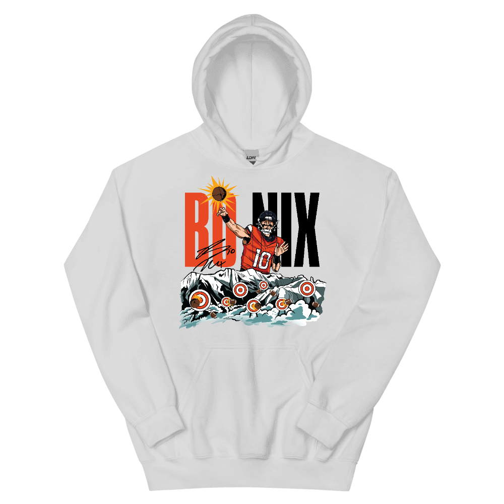 Bo Nix Illustration Hoodie White
