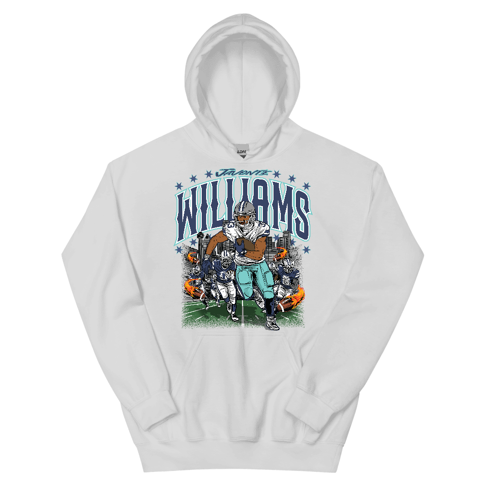 Javonte Williams Illustration Hoodie White