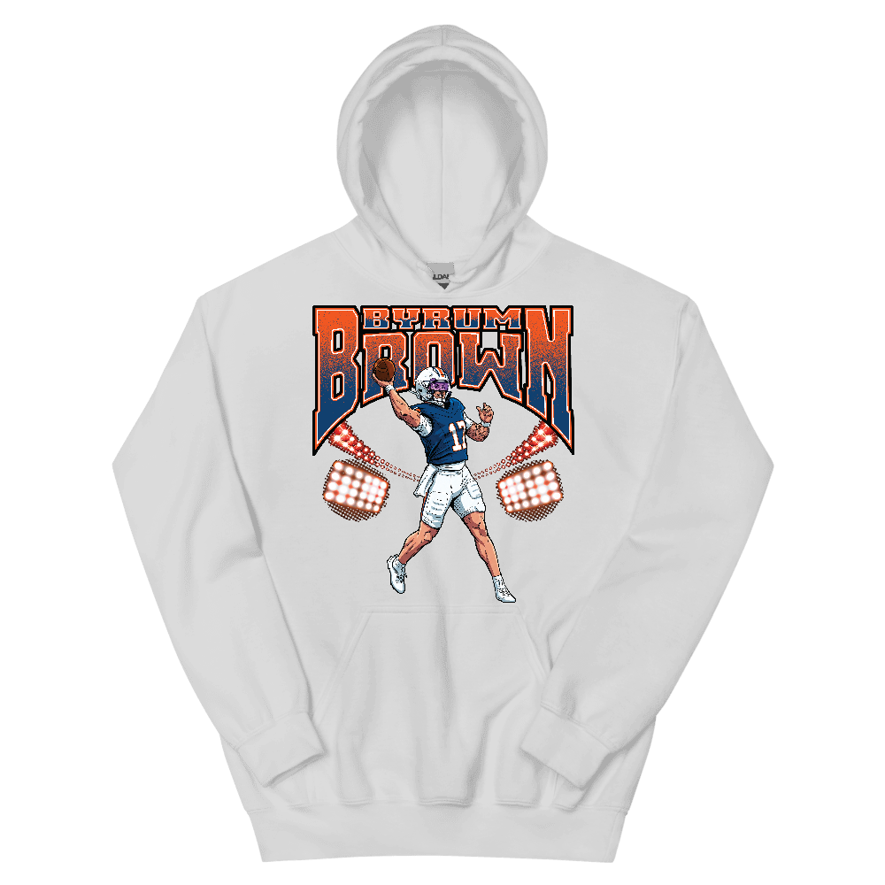 Byrum Brown Illustration Hoodie White
