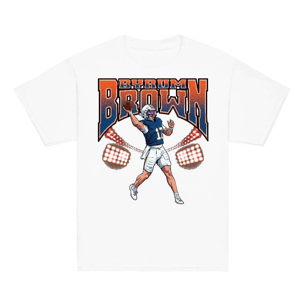 Byrum Brown Illustration Youth T-shirt White