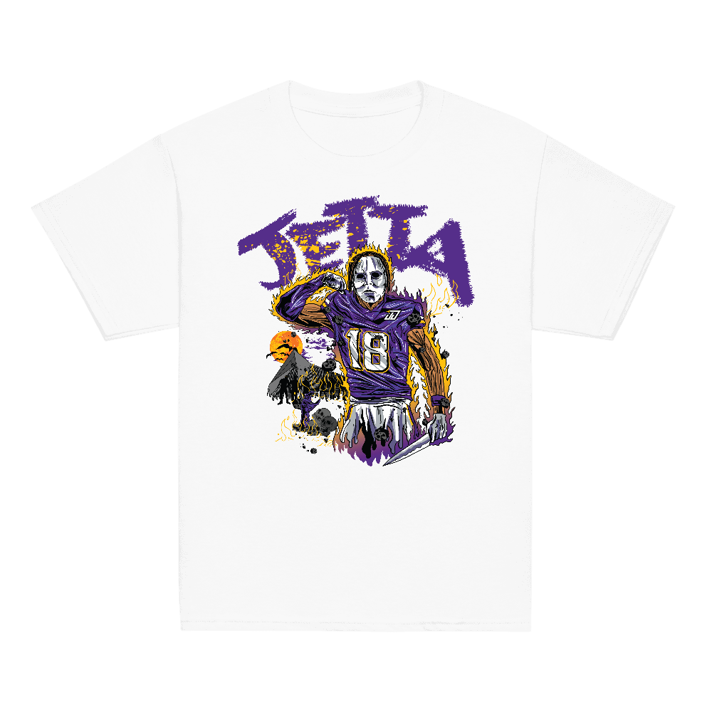Justin Jefferson Illustration Youth T-shirt White
