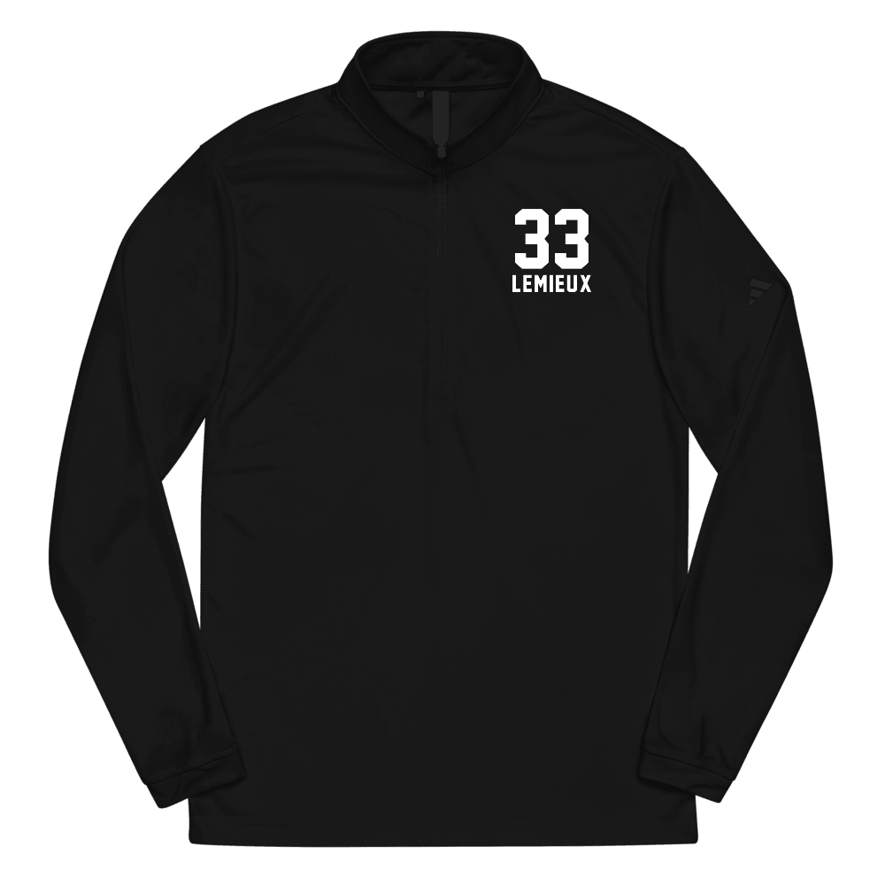 Lemieux 33 Varsity Name & Number Quarter Zip Black