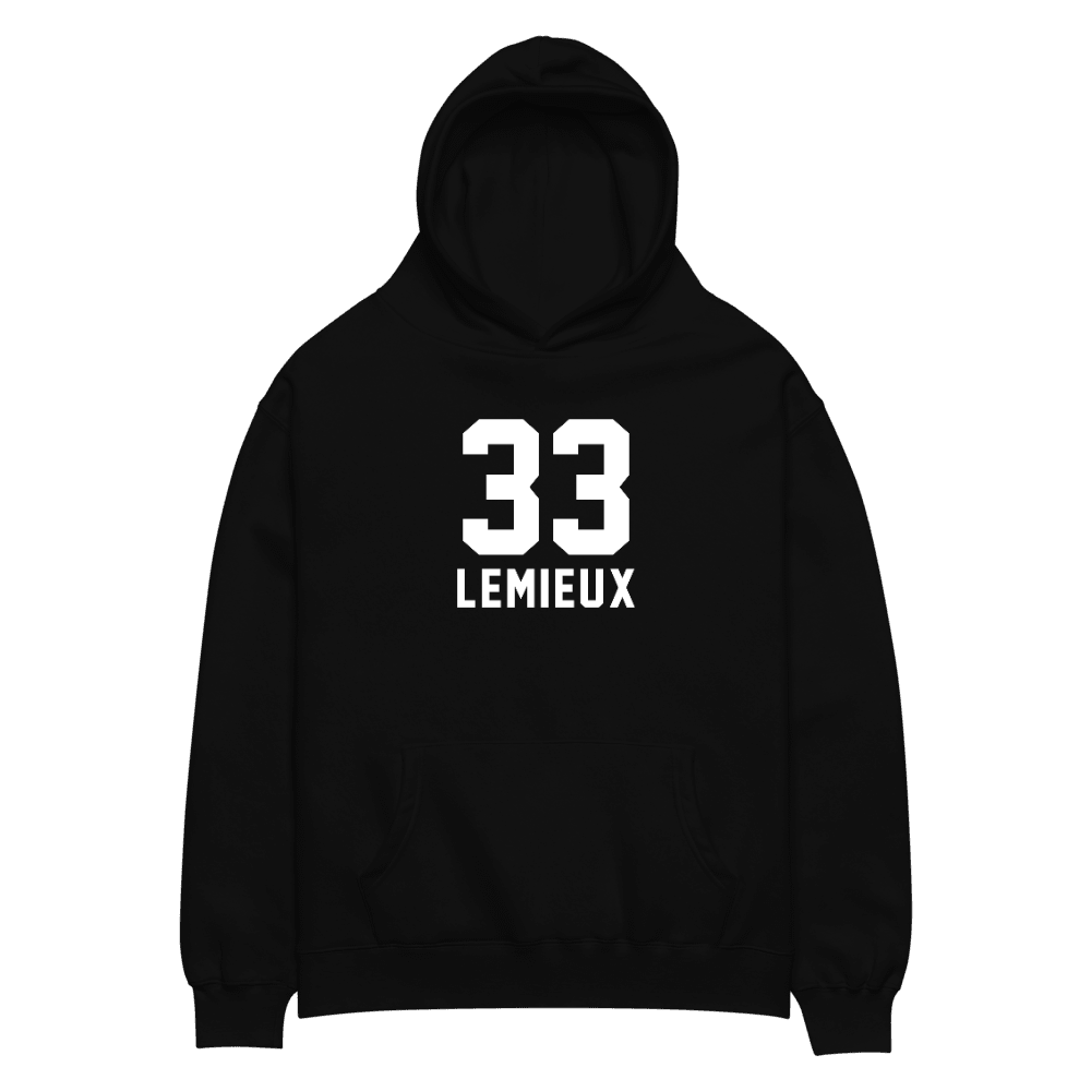 Lemieux 33 Varsity Name & Number Hoodie Black