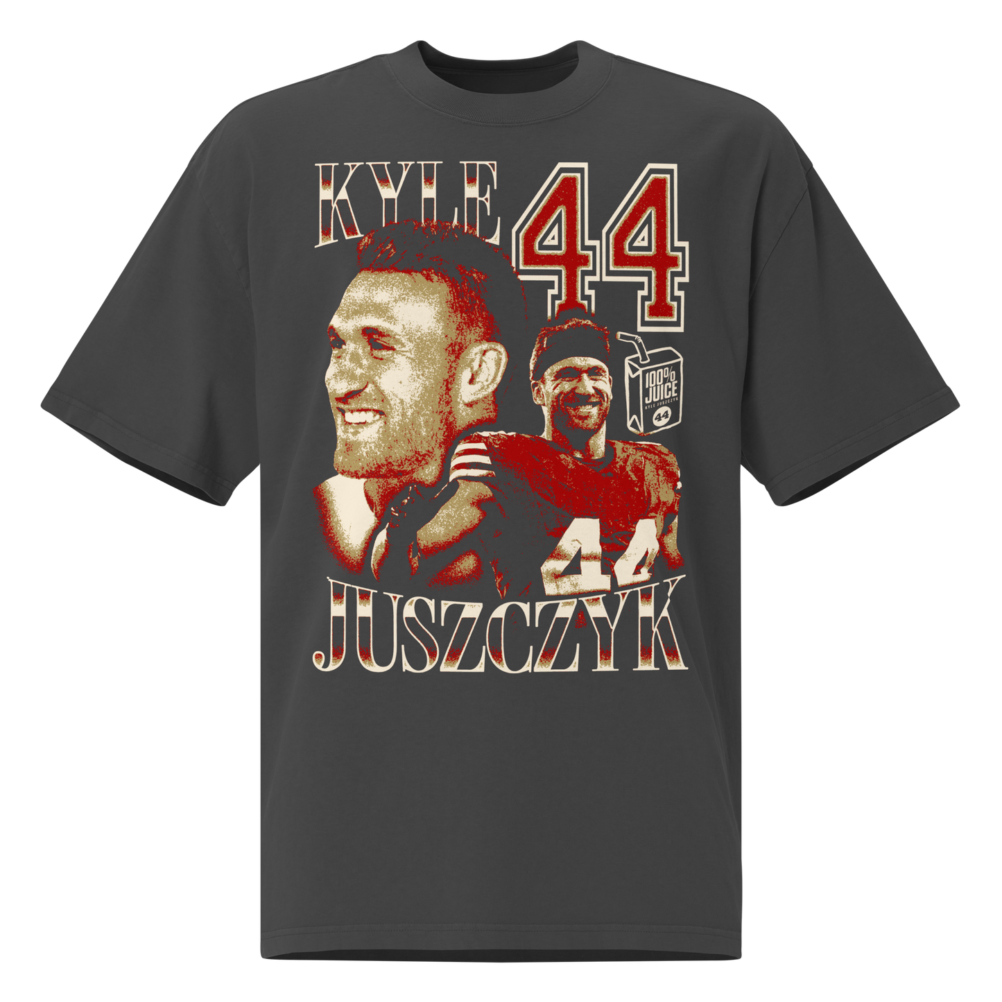 Kyle Juszczyk "Vintage" Oversized T-shirt Faded Black