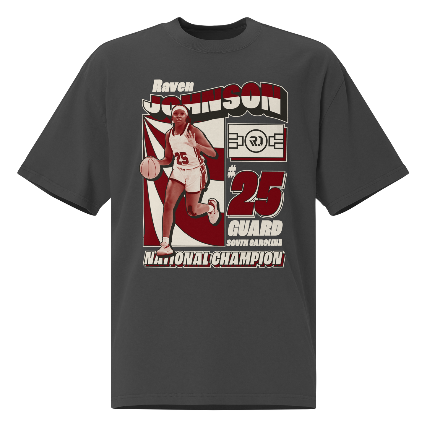 Raven Johnson "National Champion" Oversized Shirt Faded Black