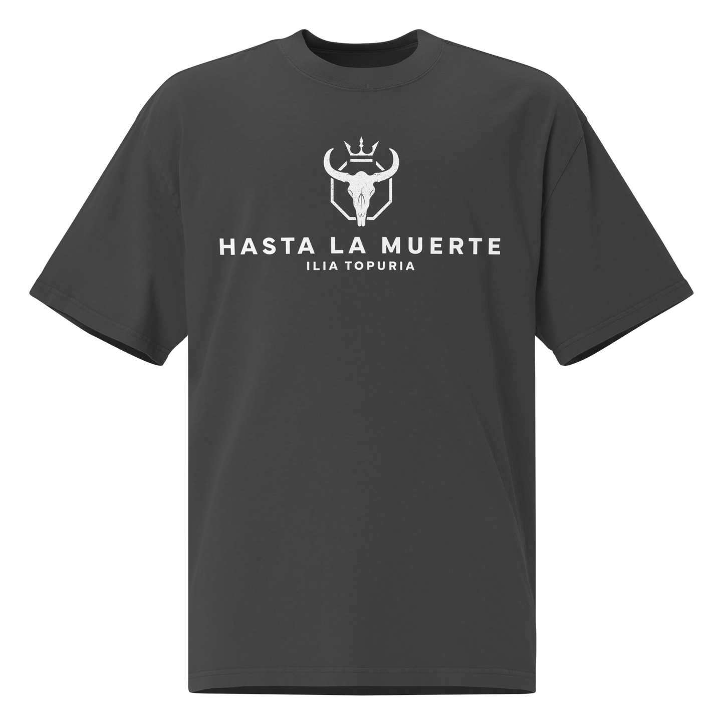 Ilia Topuria "Hasta La Muerte" Oversized Shirt Faded Black