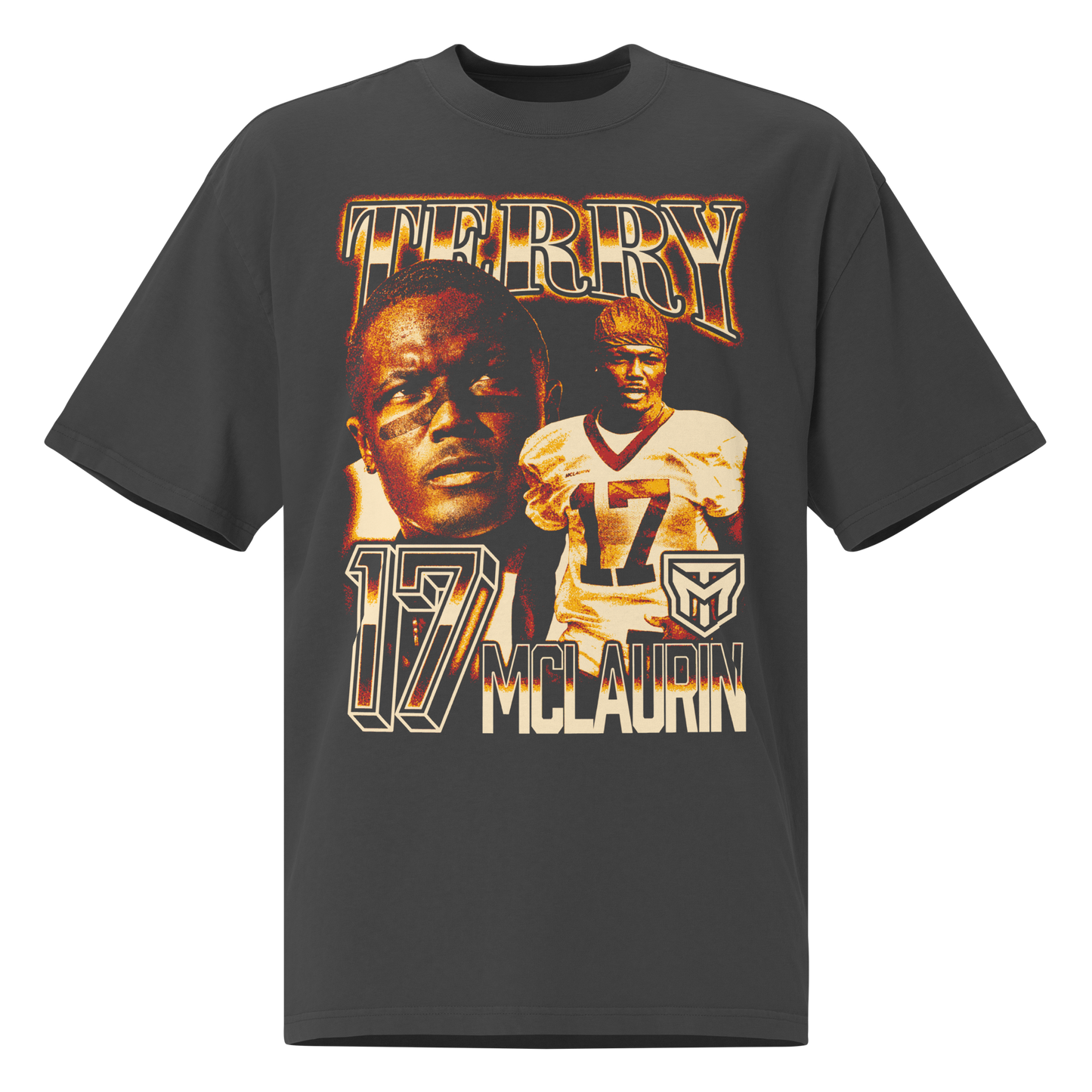 Terry McLaurin “Vintage” Oversized T-shirt Faded Black