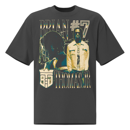 Brian Thomas Jr. “Vintage” Oversized T-shirt Faded Black