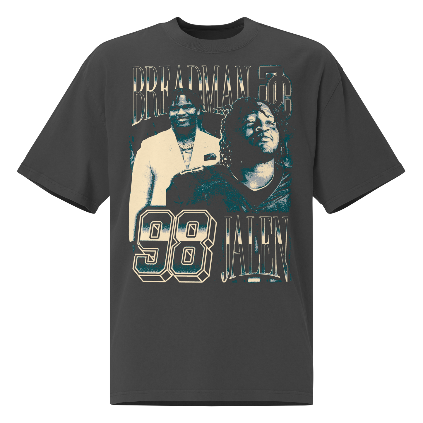 Jalen Carter “Vintage” Oversized T-shirt Faded Black