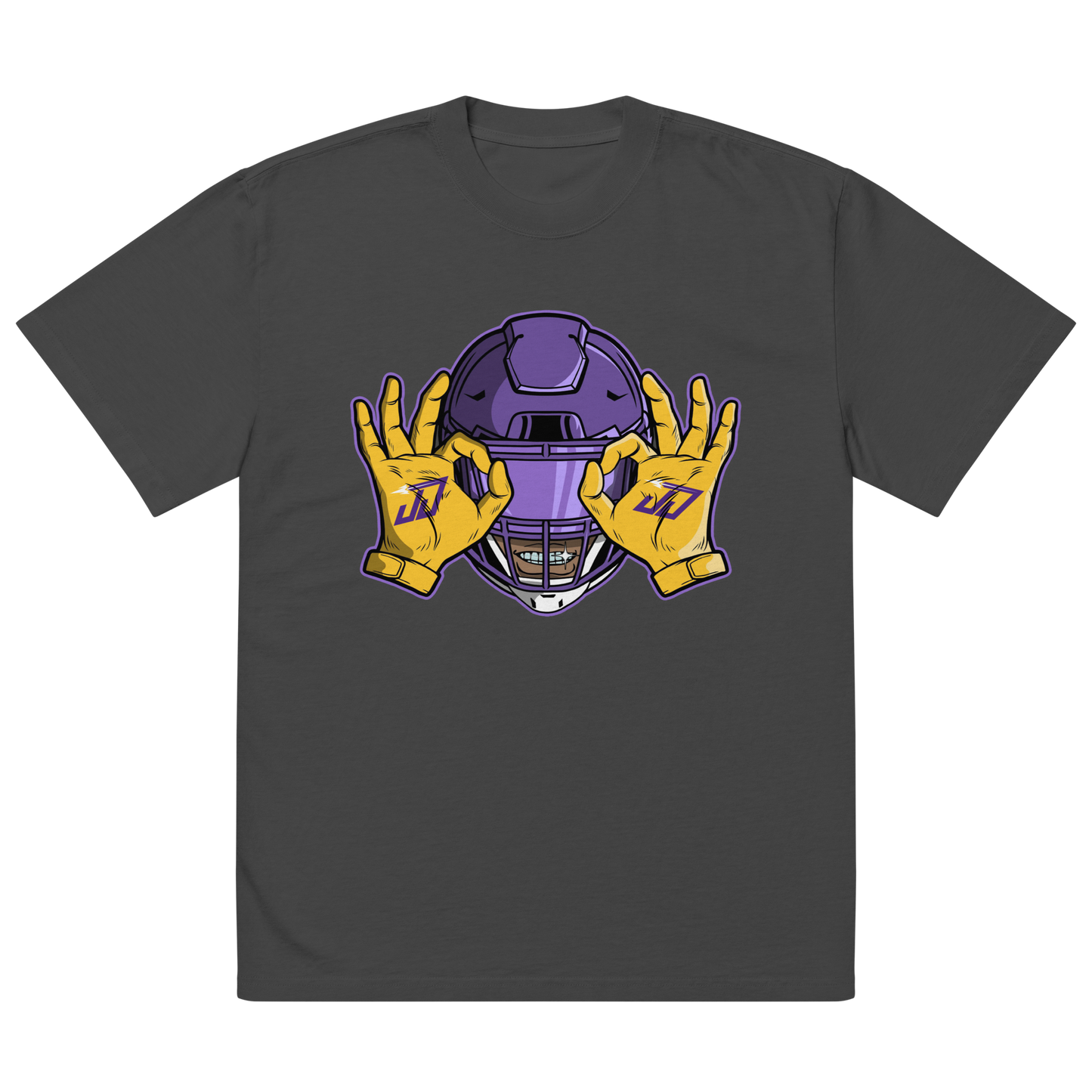 Justin Jefferson "Griddy" Oversized T-shirt Faded Black