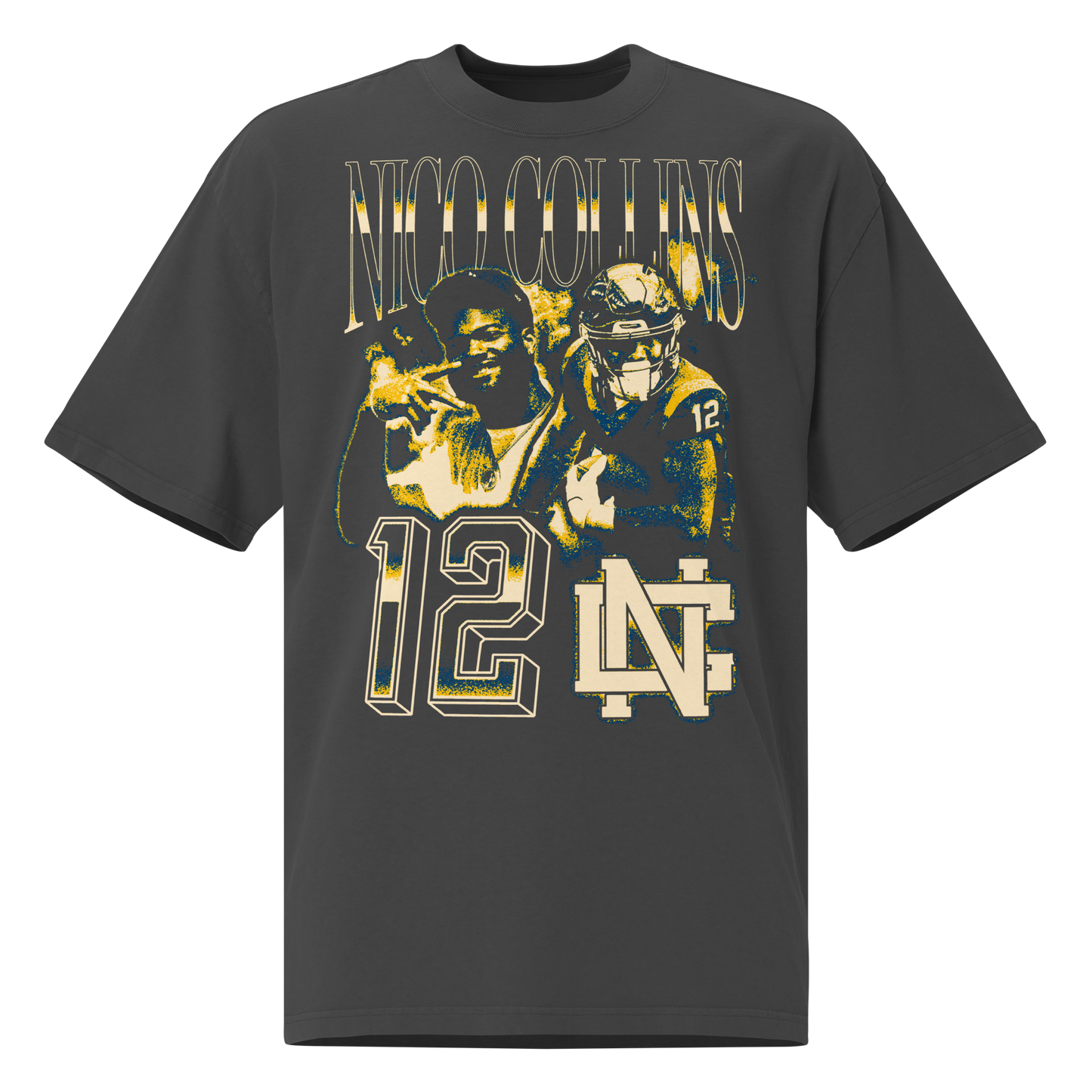 Nico Collins “Vintage” Oversized T-shirt Faded Black