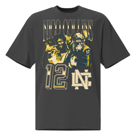 Nico Collins “Vintage” Oversized T-shirt Faded Black