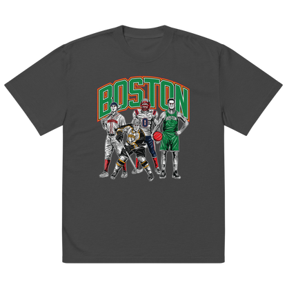 Boston Sports "City of Champs" Oversized Faded T-Shirt | AS Colour 5082