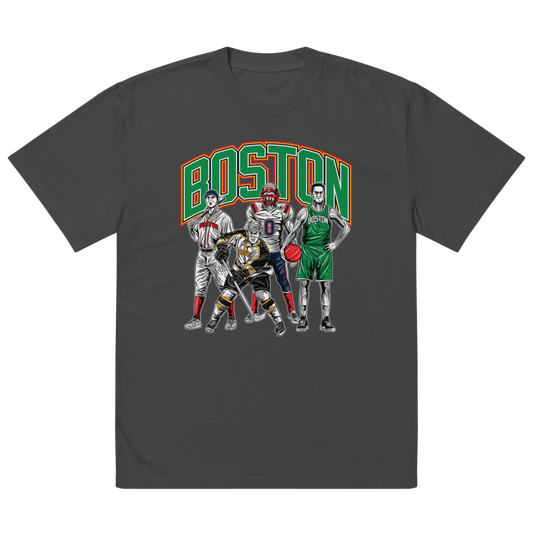 Boston Sports "City of Champs" Oversized Faded T-Shirt | AS Colour 5082