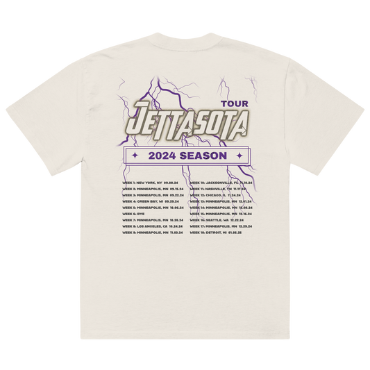 Justin Jefferson "Jettasota 2024 Tour" Oversized T-shirt Faded White