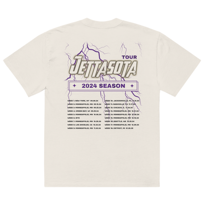 Justin Jefferson "Jettasota 2024 Tour" Oversized T-shirt Faded White
