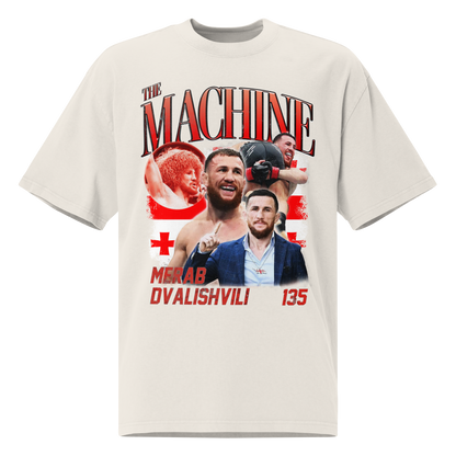 Merab Dvalishvili "Collage" Oversized T-shirt Faded White