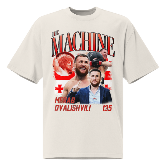 Merab Dvalishvili "Collage" Oversized T-shirt Faded White