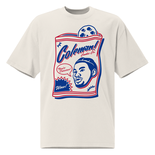 Keon Coleman "Cookie Co" Oversized T-shirt Faded White