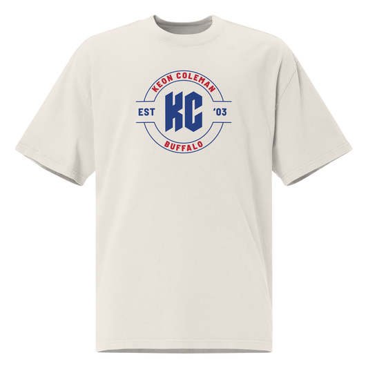 Keon Coleman "Official Brand" Oversized T-shirt Faded White
