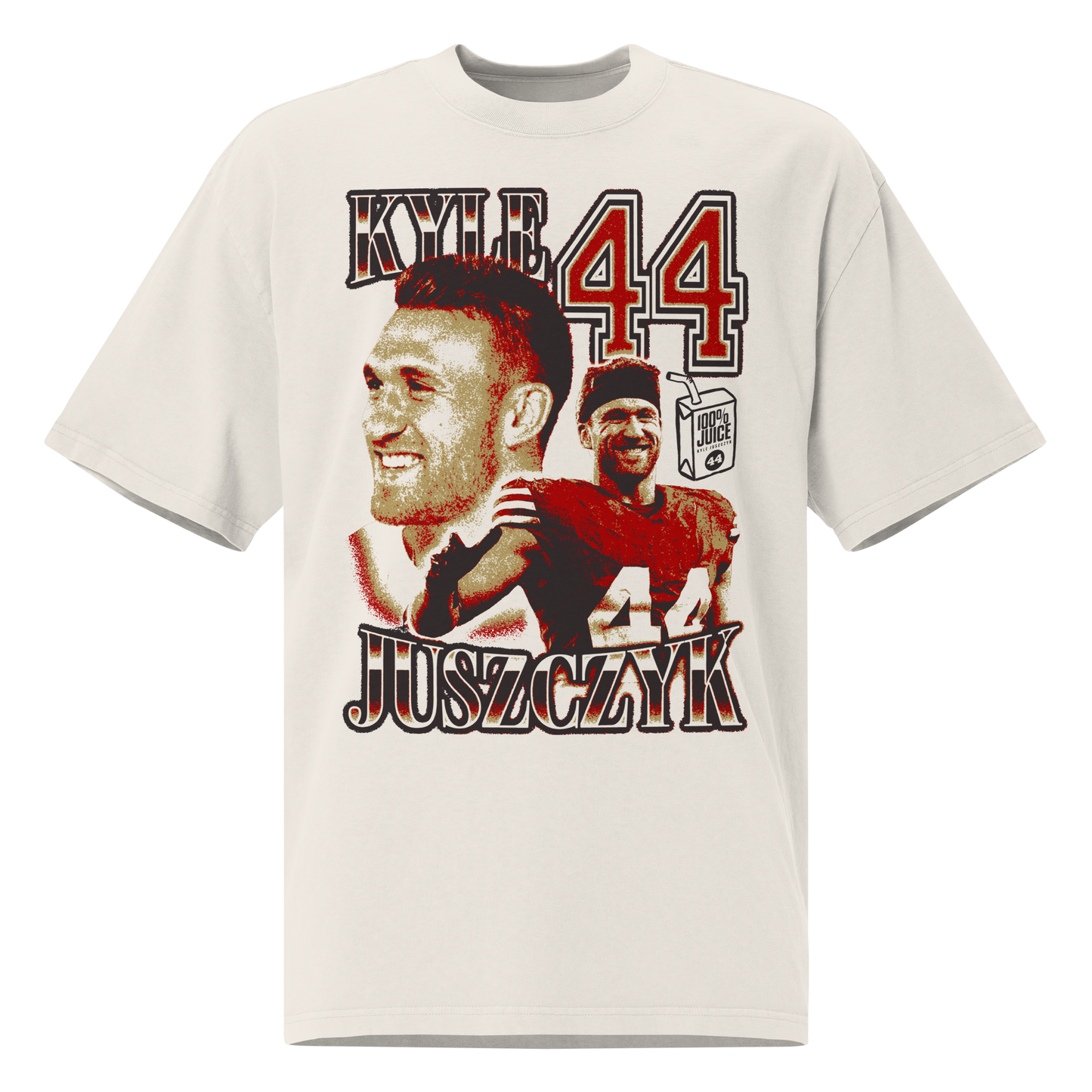 Kyle Juszczyk "Vintage" Oversized T-shirt Faded White