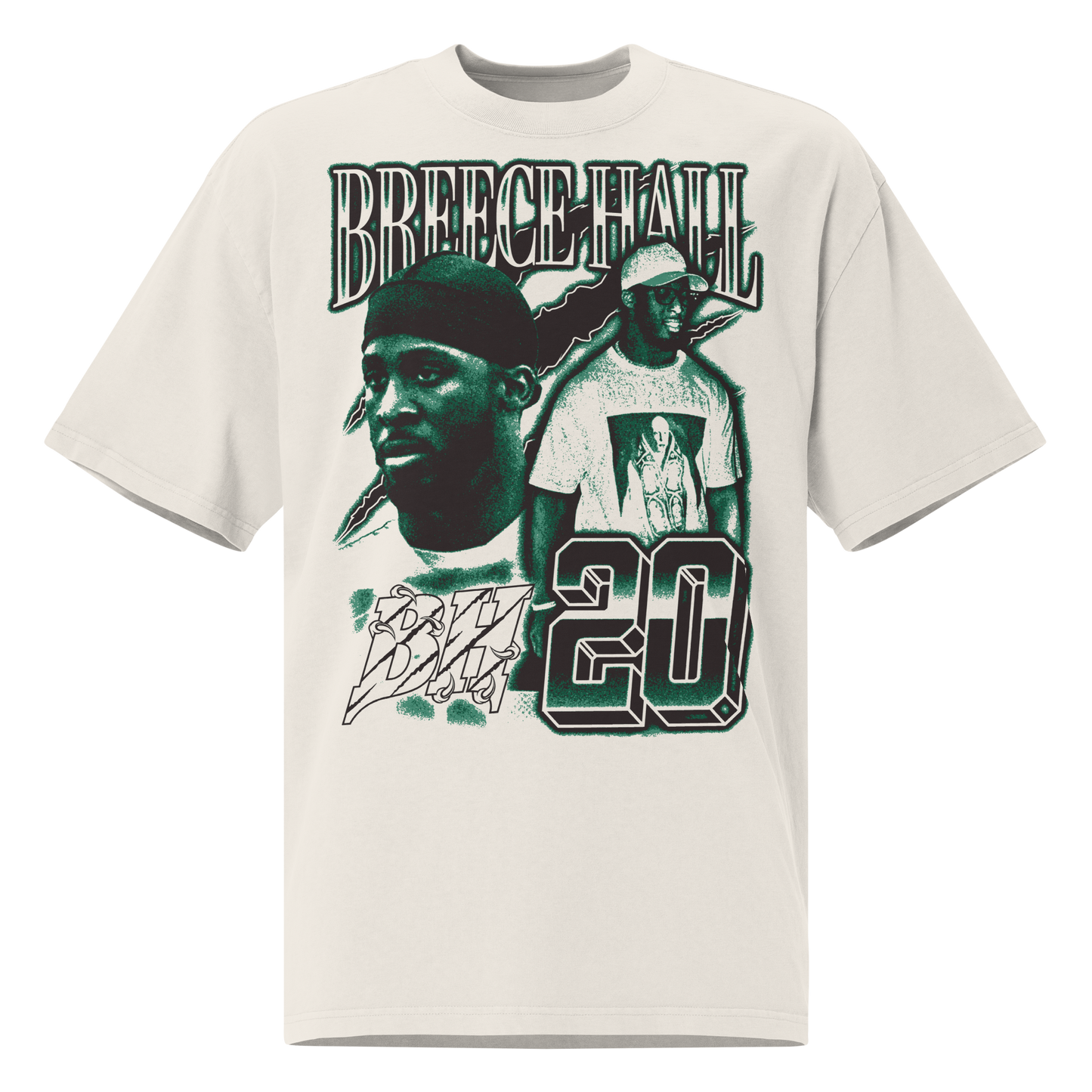Breece Hall "Vintage" Oversized T-shirt Faded White
