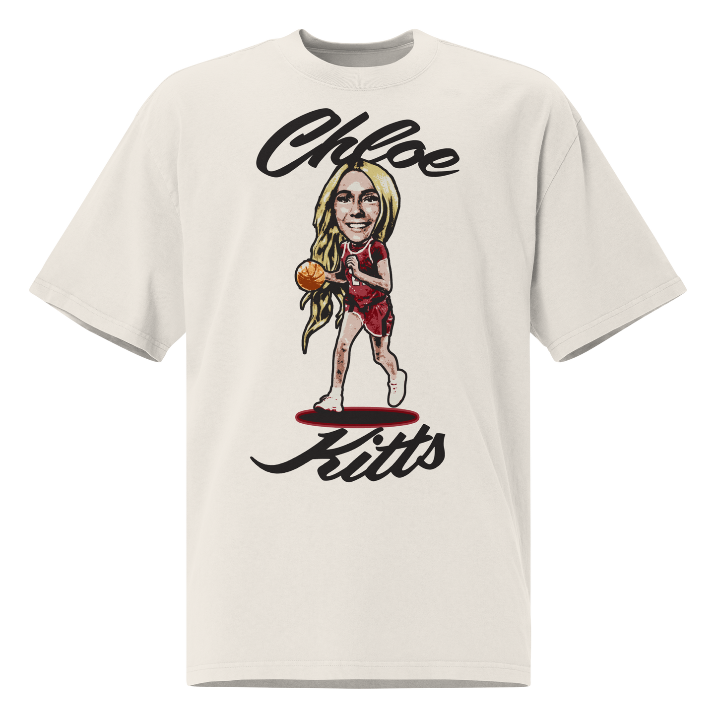Chloe Kitts "Illustration" Oversized Shirt Faded White