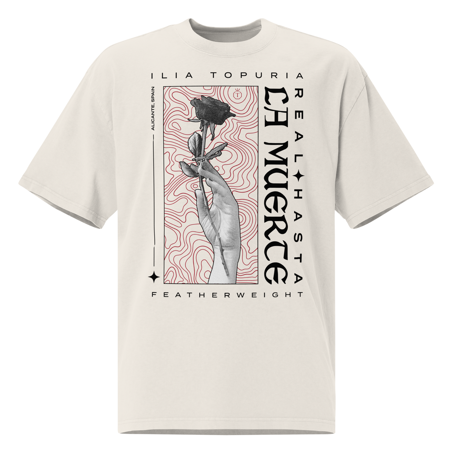 Ilia Topuria "Rose" Oversized Shirt Faded White