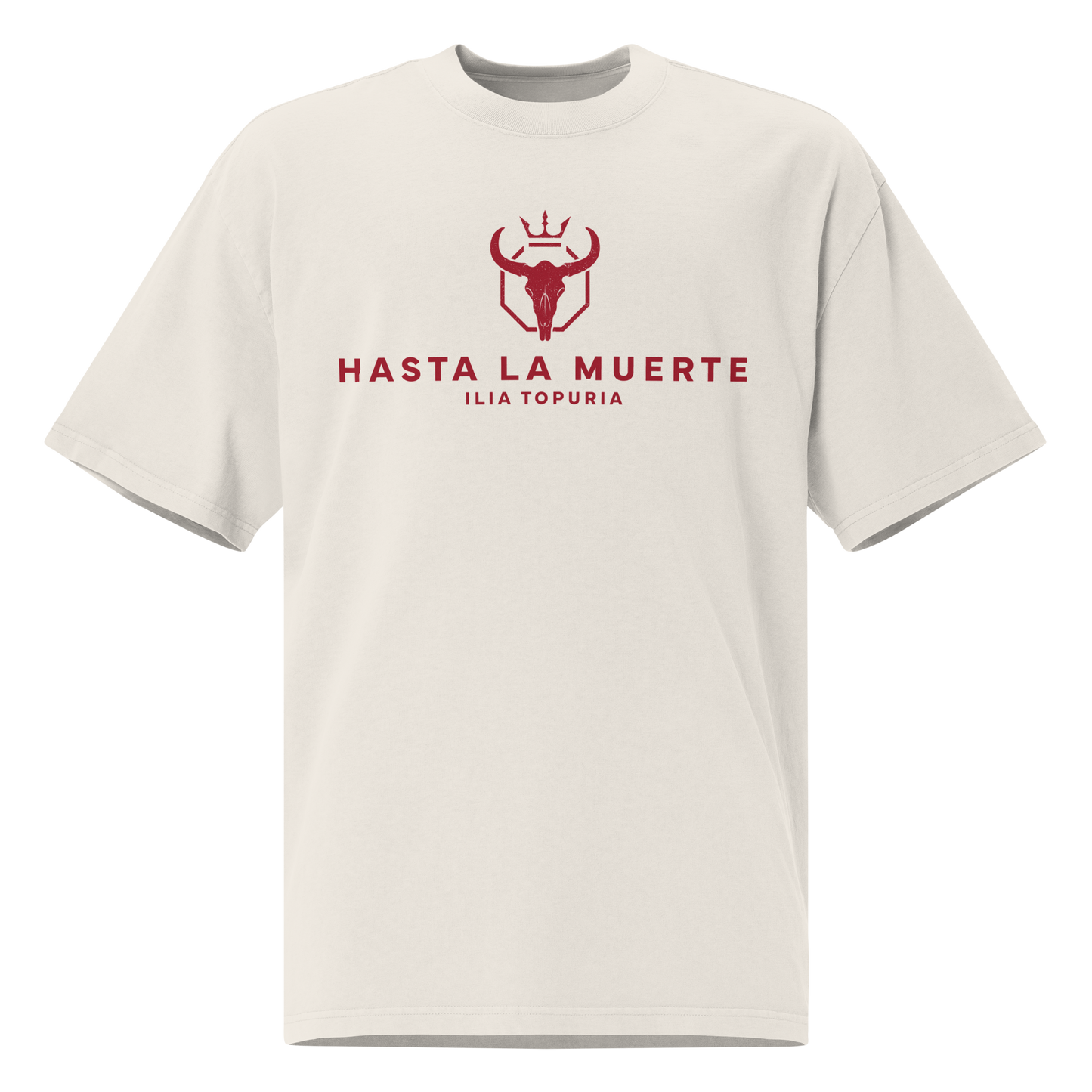 Ilia Topuria "Hasta La Muerte" Oversized Shirt Faded White