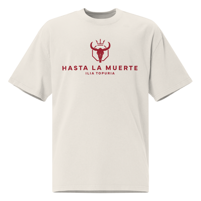 Ilia Topuria "Hasta La Muerte" Oversized Shirt Faded White
