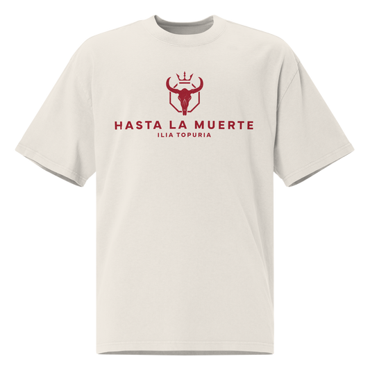 Ilia Topuria "Hasta La Muerte" Oversized Shirt Faded White