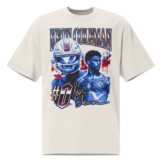 Keon Coleman "Vintage" Oversized T-shirt Faded White