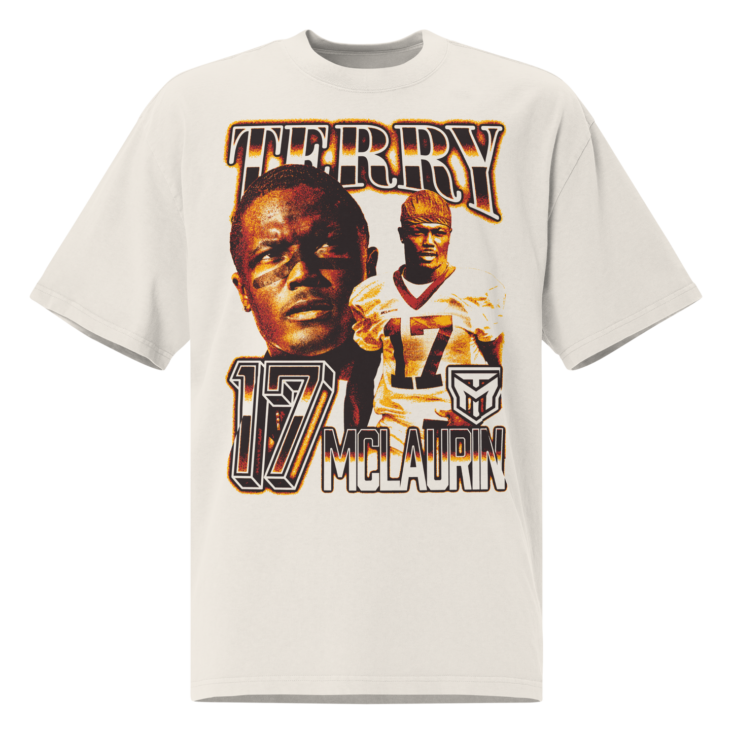 Terry McLaurin “Vintage” Oversized T-shirt Faded White