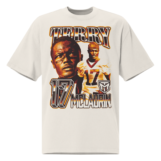 Terry McLaurin “Vintage” Oversized T-shirt Faded White