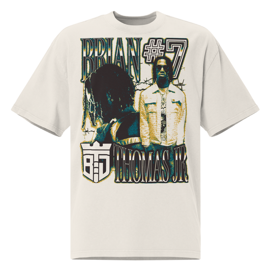 Brian Thomas Jr. “Vintage” Oversized T-shirt Faded White