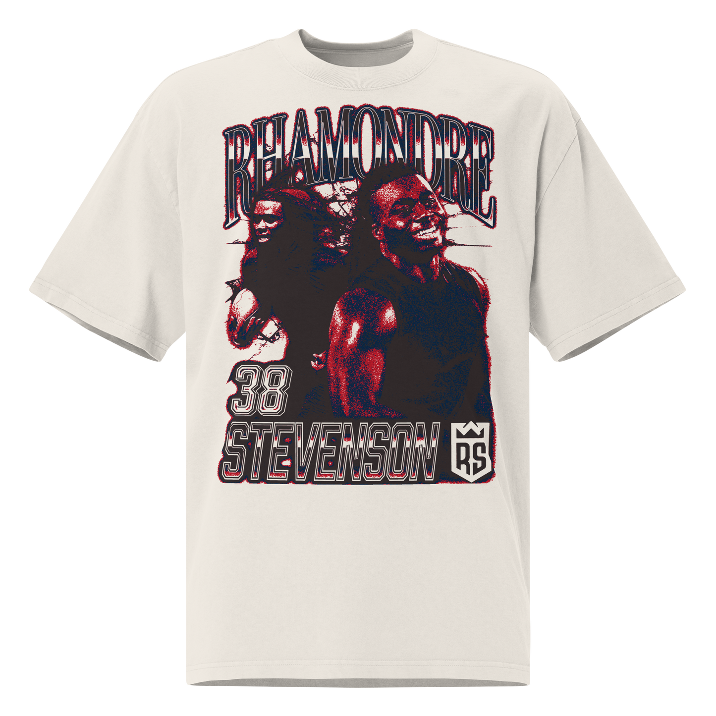 Rhamondre Stevenson “Vintage” Oversized T-shirt Faded White