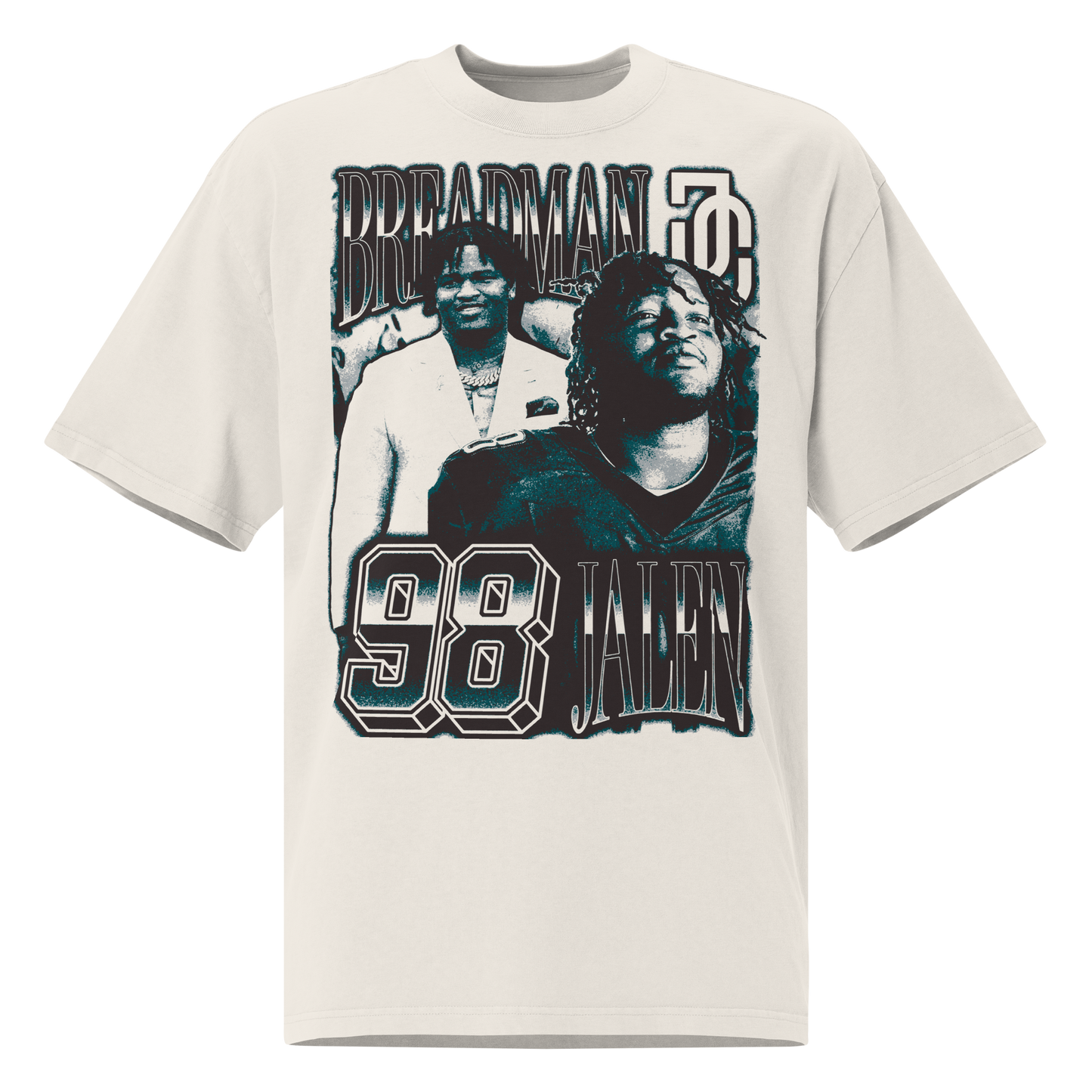 Jalen Carter “Vintage” Oversized T-shirt Faded White