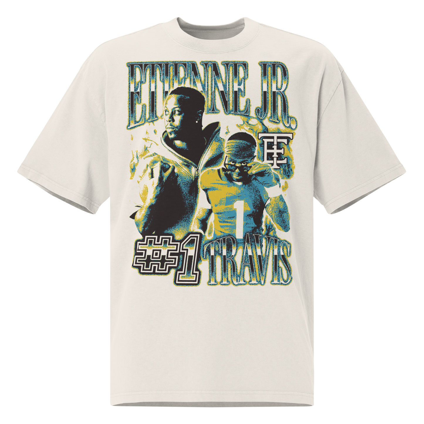 Travis Etienne Jr. “Vintage” Oversized T-shirt Faded White