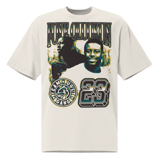 Team Ugly Gang “Vintage” Oversized T-shirt Faded White