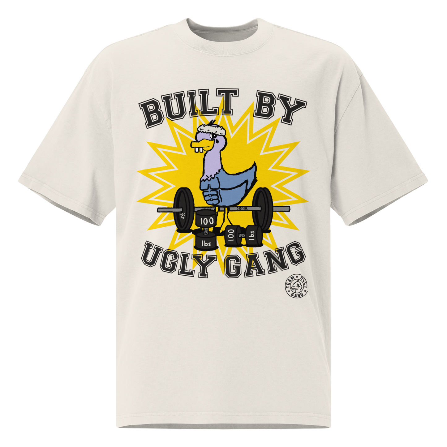 Team Ugly Gang “Built By” Oversized T-shirt Faded White