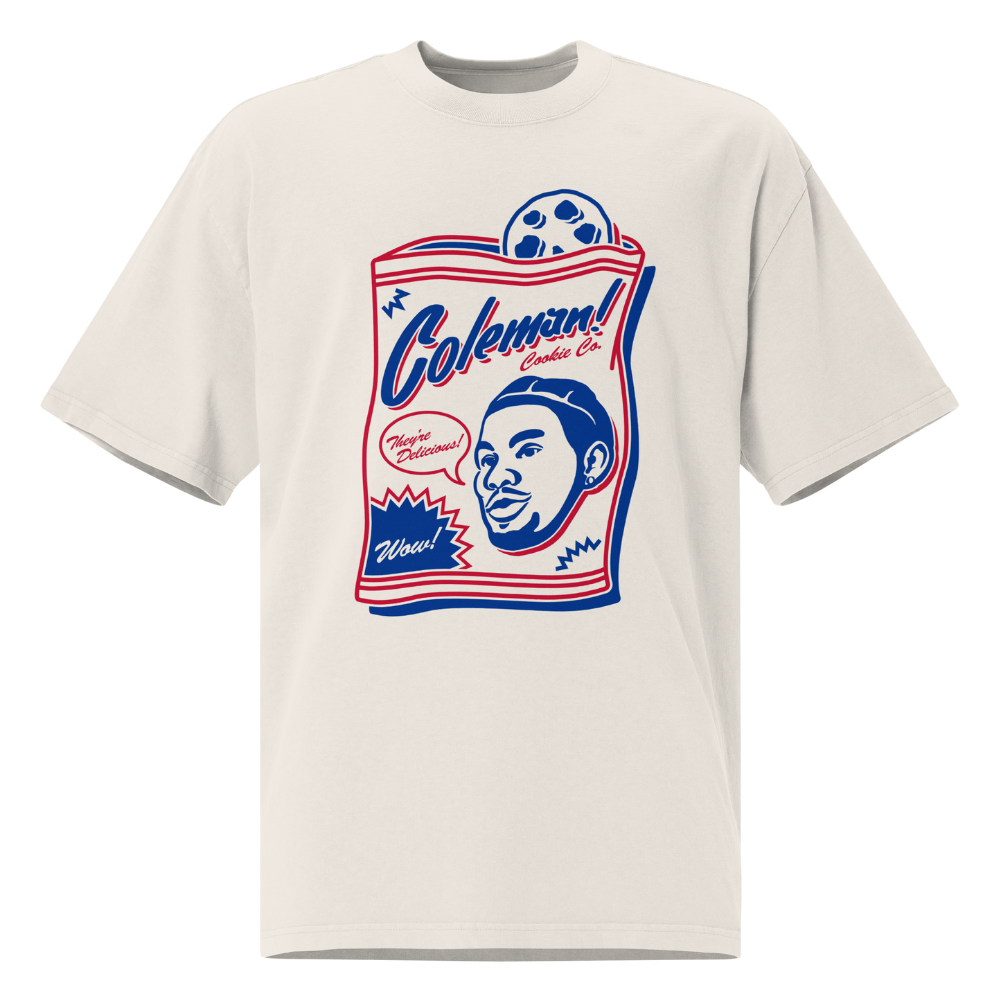 Keon Coleman "Cookie Co." Oversized T-shirt Faded White