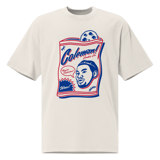 Keon Coleman "Cookie Co." Oversized T-shirt Faded White