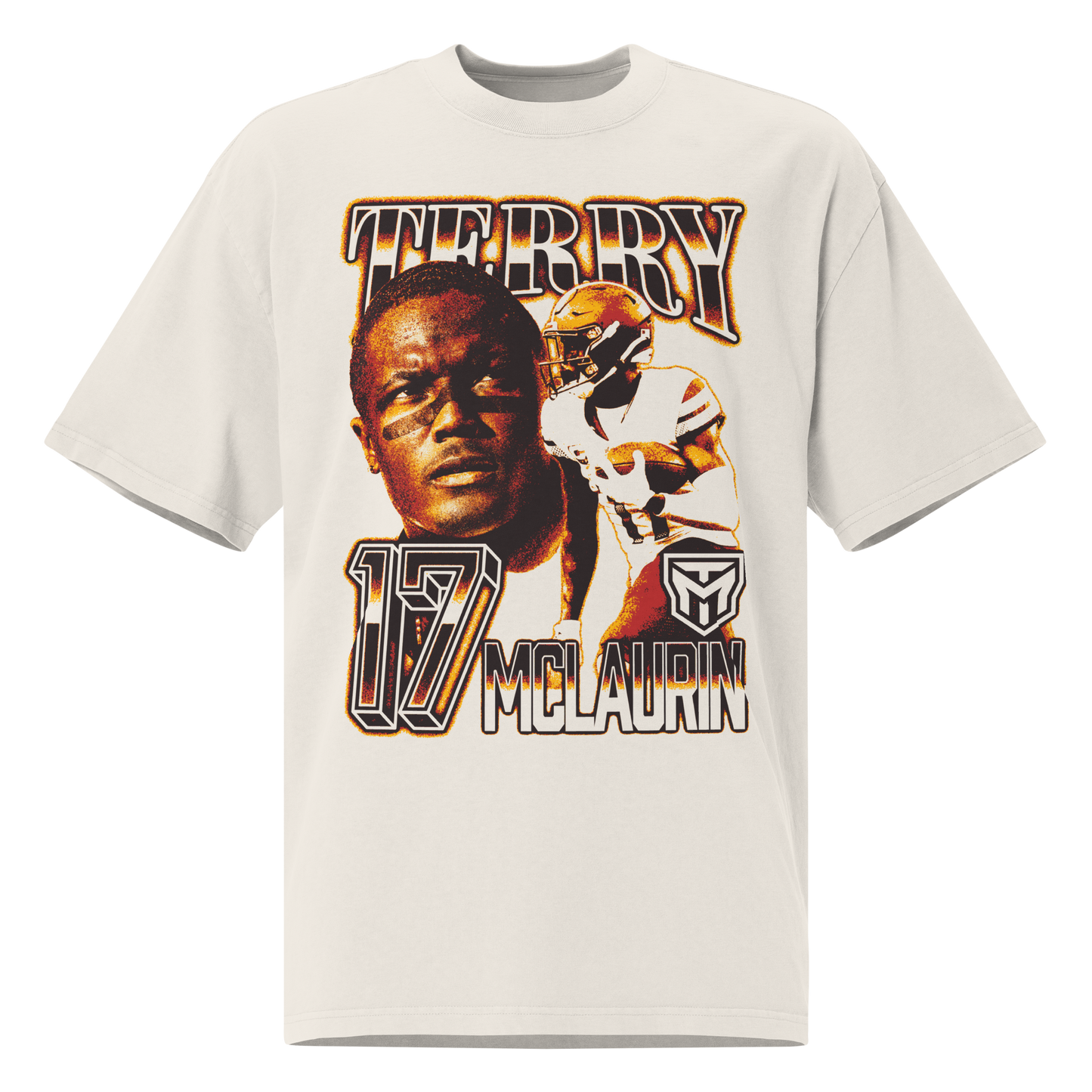 Terry McLaurin "Vintage" Oversized T-shirt Faded White