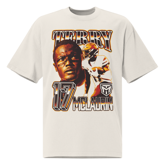 Terry McLaurin "Vintage" Oversized T-shirt Faded White