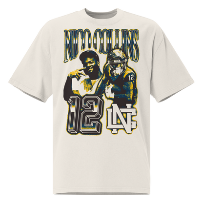 Nico Collins “Vintage” Oversized T-shirt Faded White