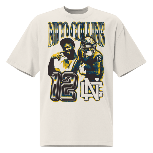 Nico Collins “Vintage” Oversized T-shirt Faded White