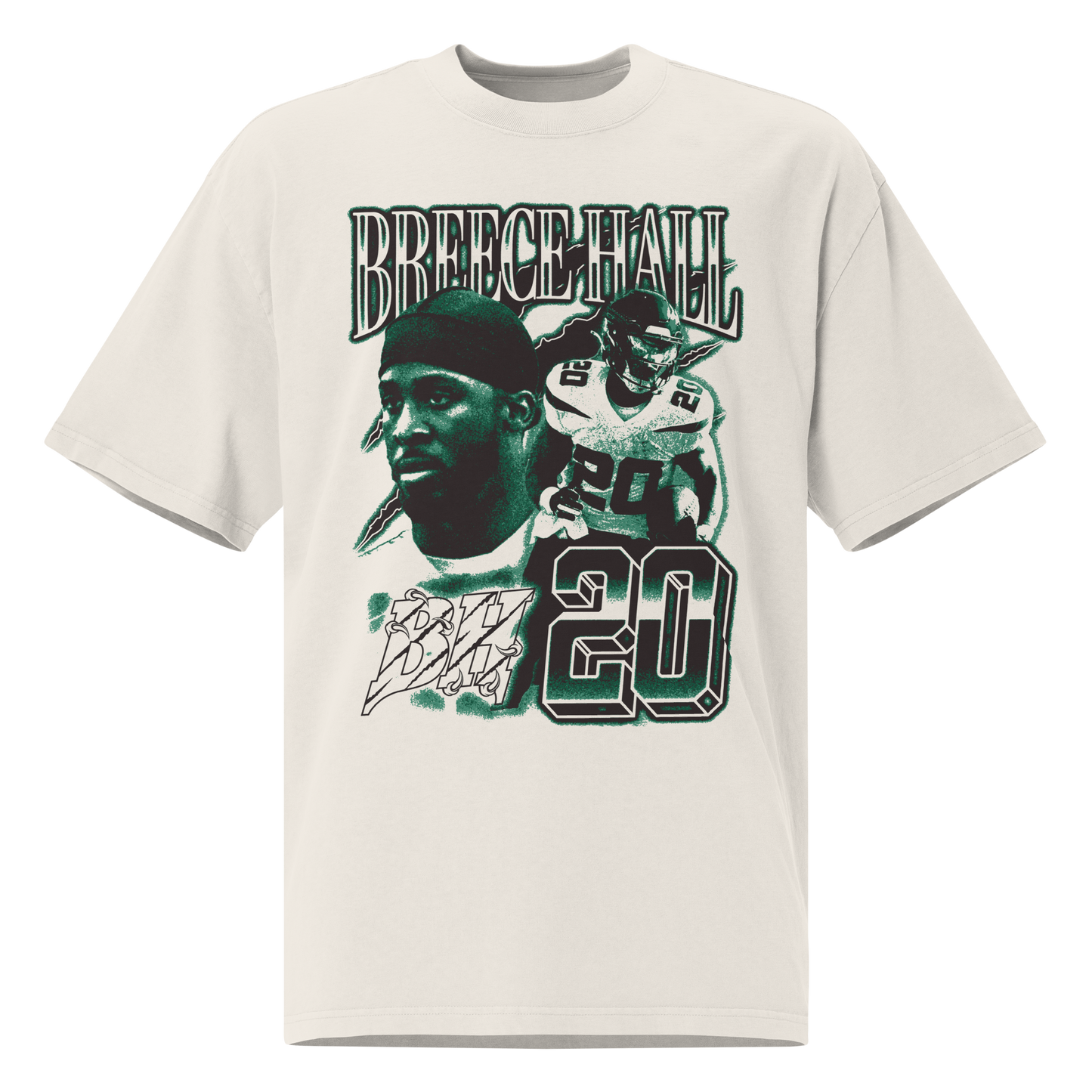 Breece Hall "Vintage" Oversized T-shirt Faded White