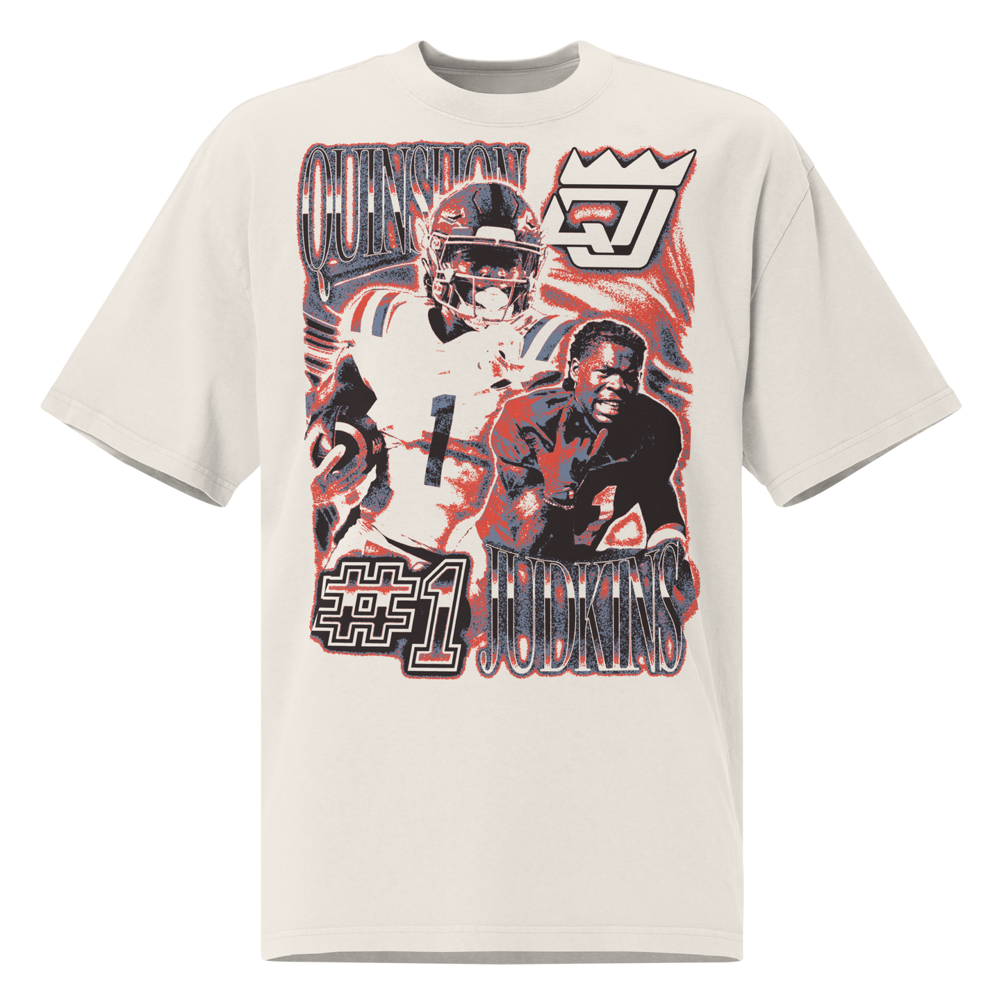 Quinshon Judkins “Vintage” Oversized T-shirt Faded White
