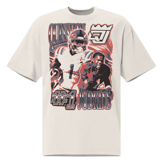Quinshon Judkins “Vintage” Oversized T-shirt Faded White